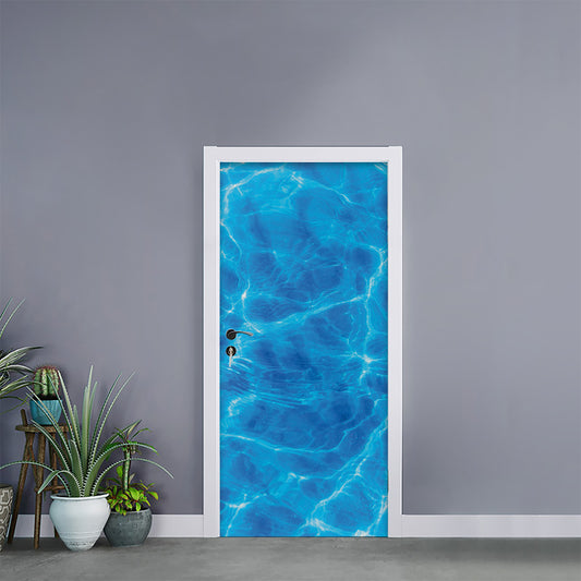 Blue Water Surface Print Door Sticker
