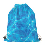 Blue Water Surface Print Drawstring Bag