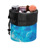 Blue Water Surface Print Drawstring Makeup Bag