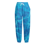 Blue Water Surface Print Fleece Lined Knit Pants