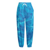 Blue Water Surface Print Fleece Lined Knit Pants