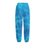 Blue Water Surface Print Fleece Lined Knit Pants