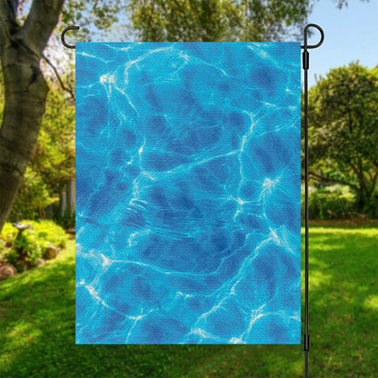 Blue Water Surface Print Garden Flag
