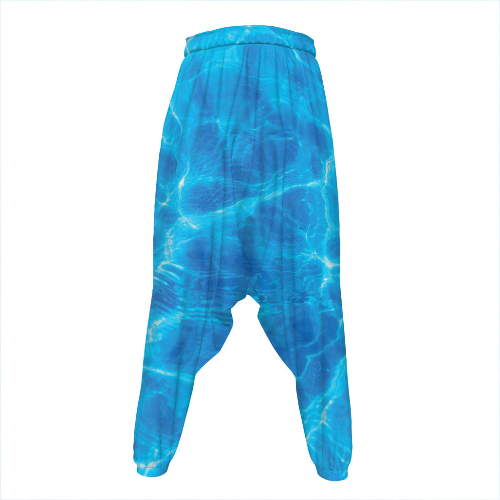 Blue Water Surface Print Hammer Pants