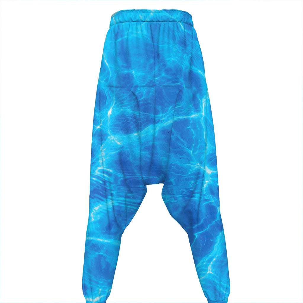 Blue Water Surface Print Hammer Pants