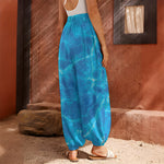 Blue Water Surface Print Harem Pants