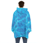 Blue Water Surface Print Hoodie Blanket