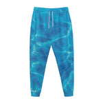 Blue Water Surface Print Jogger Pants