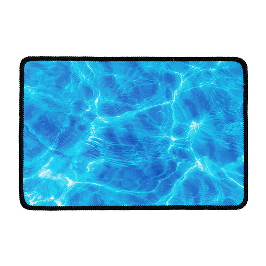 Blue Water Surface Print Kitchen Mat
