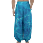 Blue Water Surface Print Lantern Pants