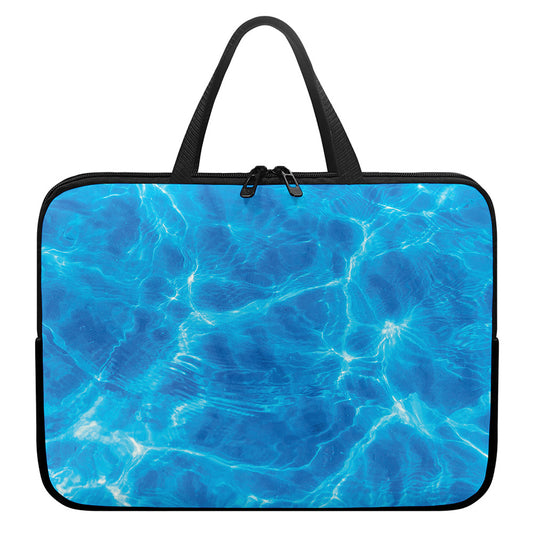 Blue Water Surface Print Laptop Sleeve With Handle