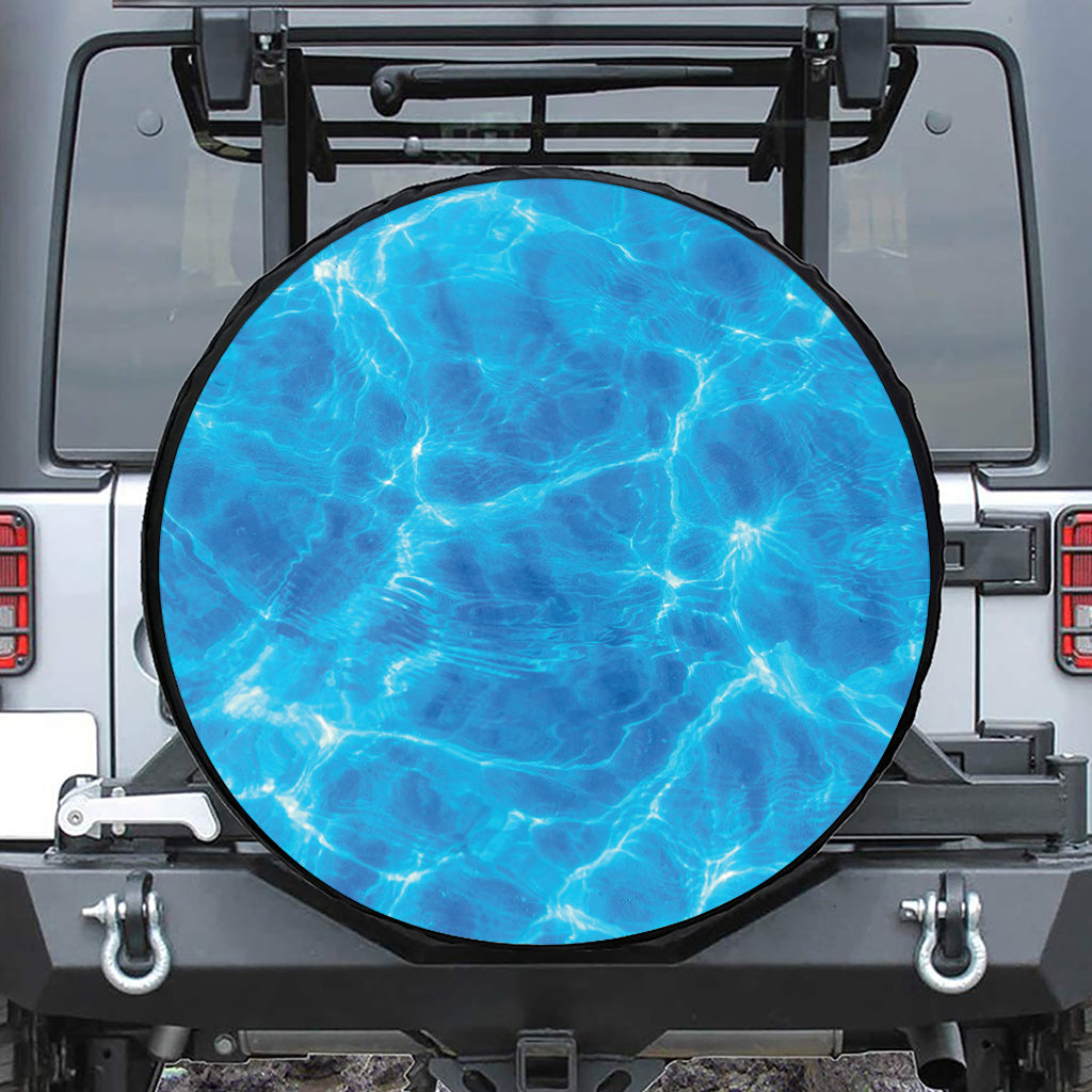 Blue Water Surface Print Leather Spare Tire Cover