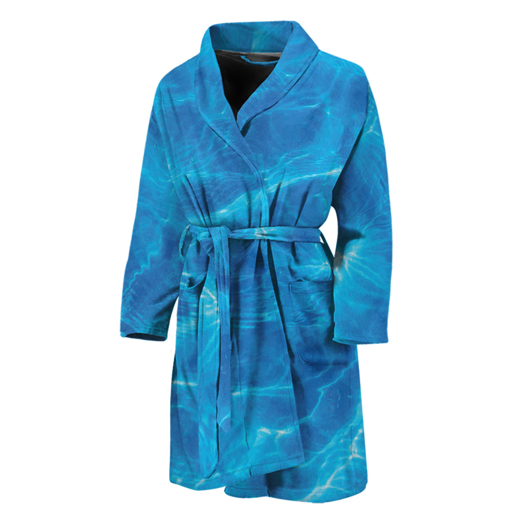 Blue Water Surface Print Men's Bathrobe