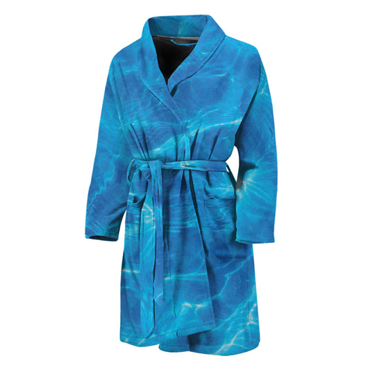 Blue Water Surface Print Men's Bathrobe