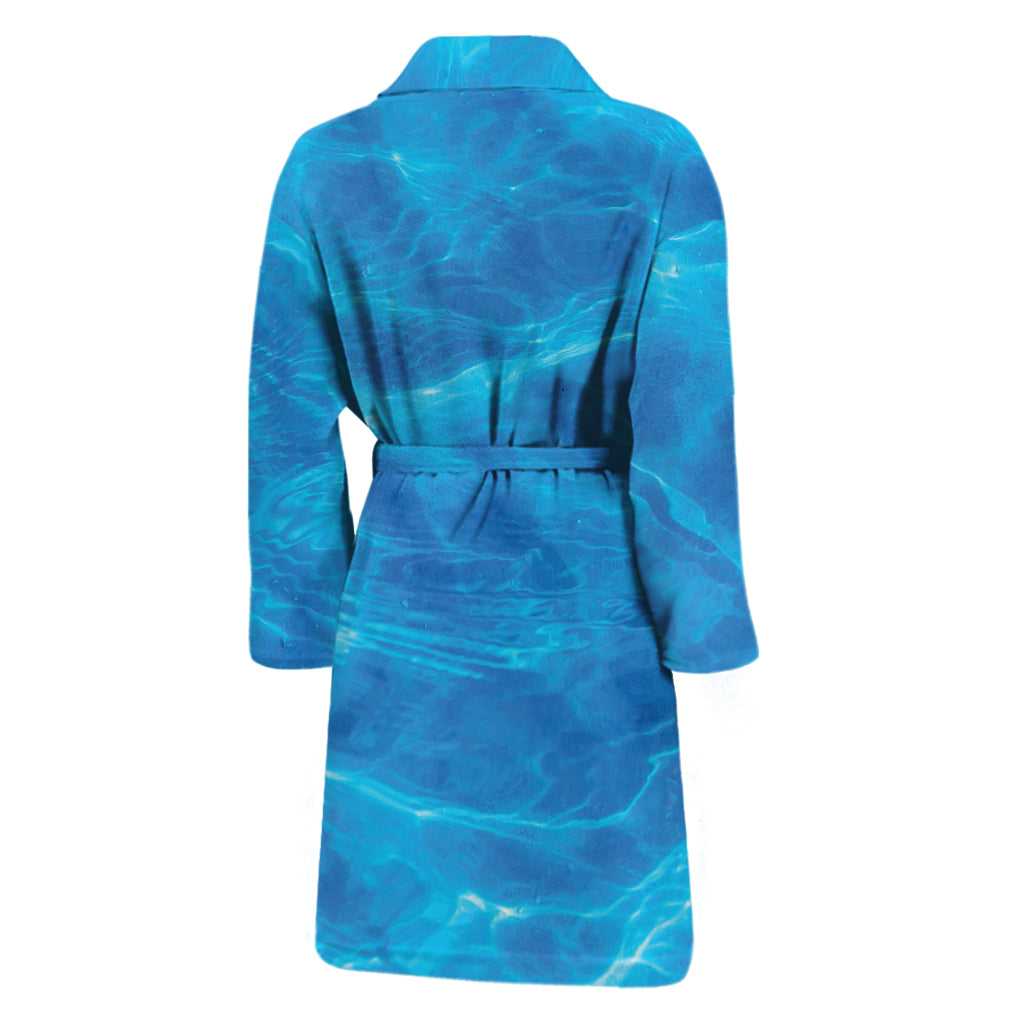 Blue Water Surface Print Men's Bathrobe