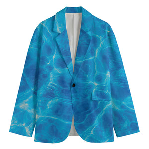 Blue Water Surface Print Men's Blazer