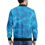 Blue Water Surface Print Men's Bomber Jacket