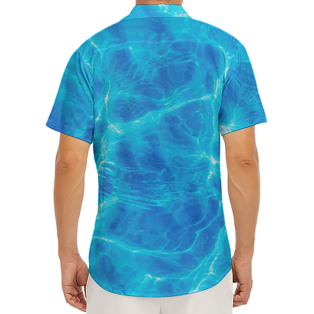 Blue Water Surface Print Men's Deep V-Neck Shirt