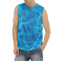 Blue Water Surface Print Men's Fitness Tank Top
