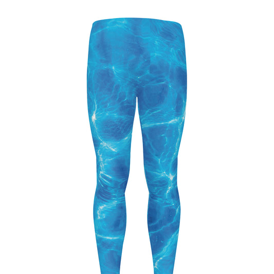 Blue Water Surface Print Men's leggings