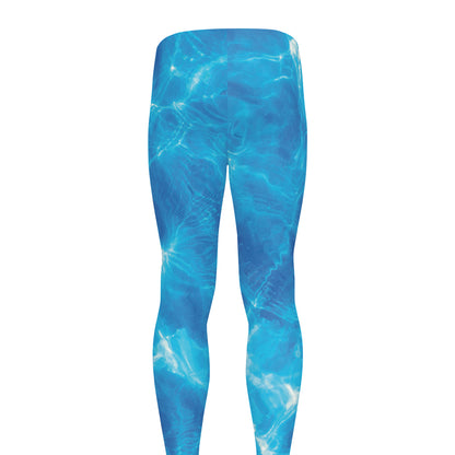 Blue Water Surface Print Men's leggings