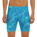 Blue Water Surface Print Men's Long Boxer Briefs