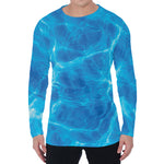 Blue Water Surface Print Men's Long Sleeve T-Shirt