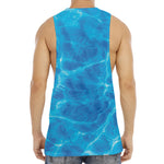 Blue Water Surface Print Men's Muscle Tank Top
