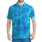 Blue Water Surface Print Men's Polo Shirt