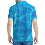 Blue Water Surface Print Men's Polo Shirt