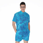 Blue Water Surface Print Men's Rompers