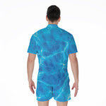 Blue Water Surface Print Men's Rompers