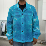 Blue Water Surface Print Men's Shirt Jacket