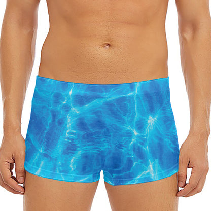 Blue Water Surface Print Men's Short Boxer Briefs