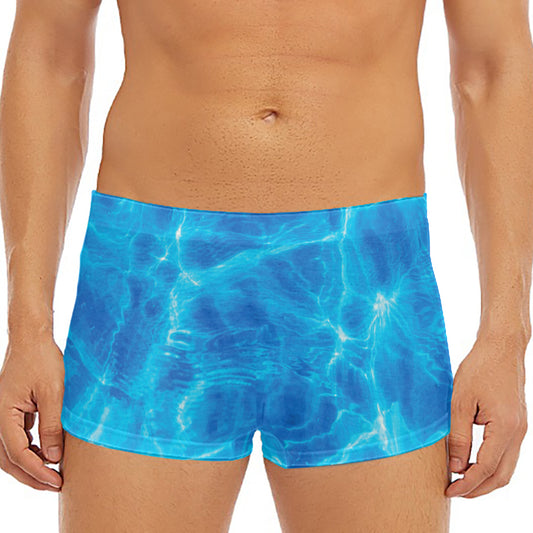 Blue Water Surface Print Men's Short Boxer Briefs