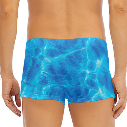 Blue Water Surface Print Men's Short Boxer Briefs