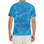 Blue Water Surface Print Men's Short Sleeve Rash Guard
