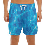 Blue Water Surface Print Men's Split Running Shorts