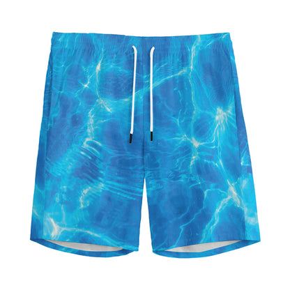 Blue Water Surface Print Men's Sports Shorts
