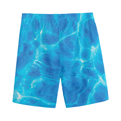 Blue Water Surface Print Men's Sports Shorts
