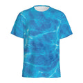 Blue Water Surface Print Men's Athletic T-Shirt