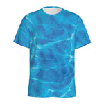 Blue Water Surface Print Men's Sports T-Shirt