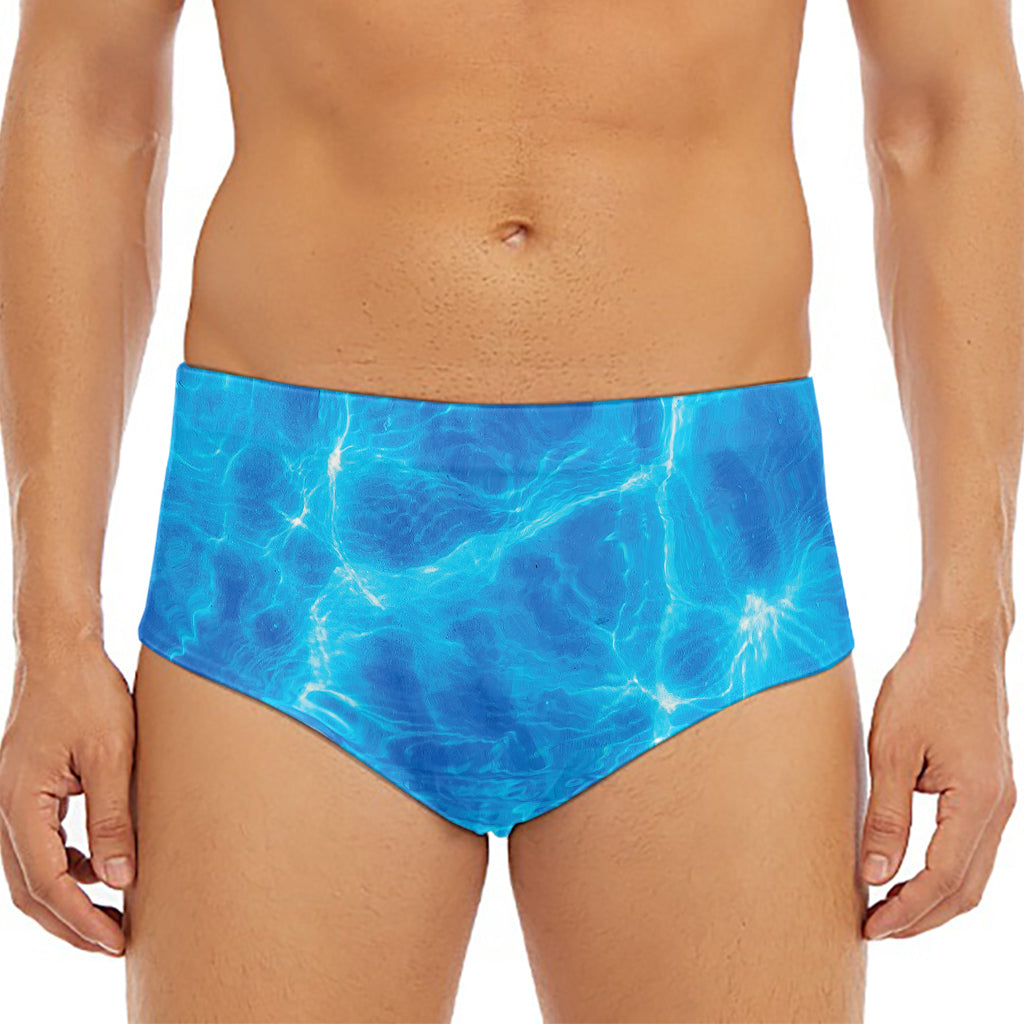 Blue Water Surface Print Men's Triangle Swim Briefs