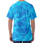 Blue Water Surface Print Men's Velvet T-Shirt