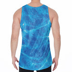 Blue Water Surface Print Men's Velvet Tank Top