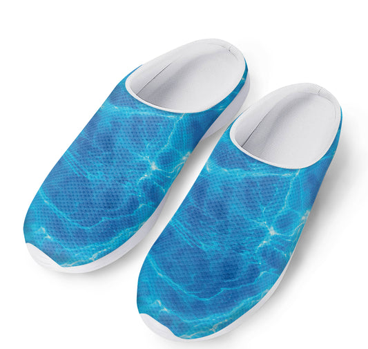 Blue Water Surface Print Mesh Casual Shoes