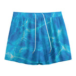 Blue Water Surface Print Mesh Shorts