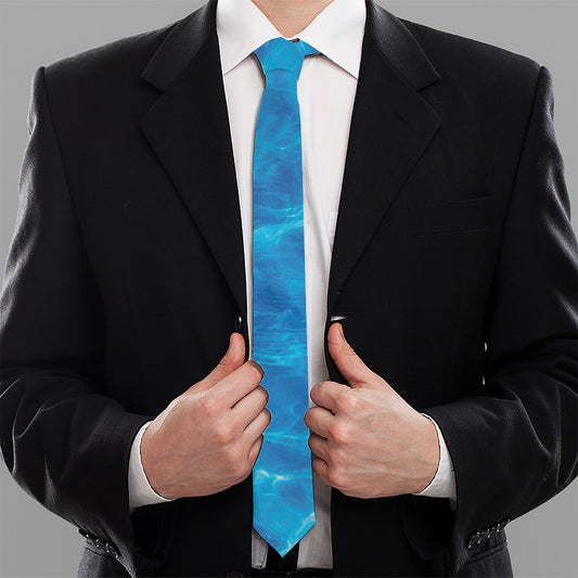 Blue Water Surface Print Necktie