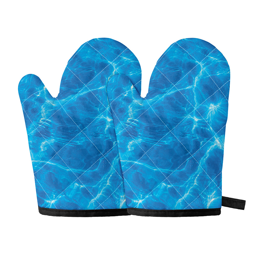 Blue Water Surface Print Oven Mitts