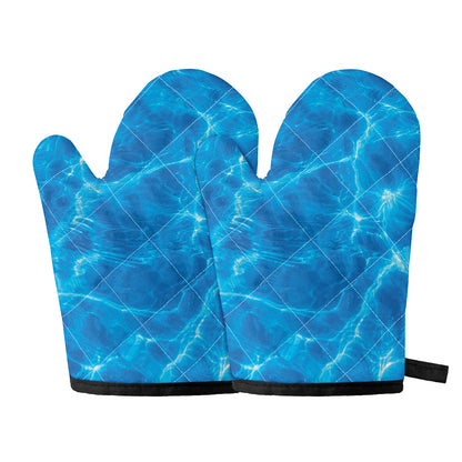 Blue Water Surface Print Oven Mitts